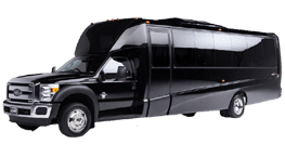 A sleek black limousine van, perfect for luxury group travel.