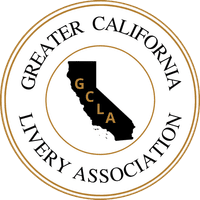 Logo of the Greater California Livery Association featuring a California map.