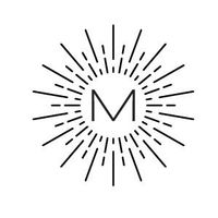A stylized letter M surrounded by radiating lines.