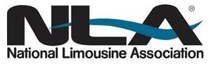 Partial logo of the National Limousine Association with a blue wave.