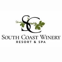 South Coast Winery Resort & Spa logo with grapevine design.