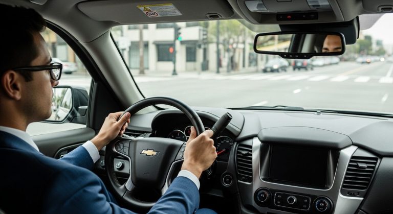 a chauffeur driving a car