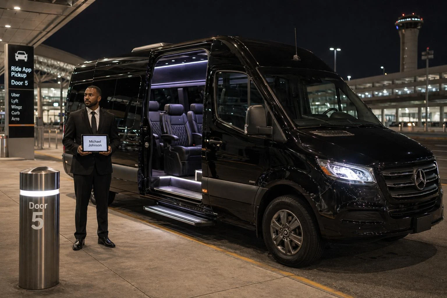 Luxury Sprinter van chauffeur service in Los Angeles for airport and private group transportation